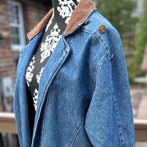 Vintage 1987 Roughrider By Circle T Western Heavy Denim Jacket Medium Style 3406